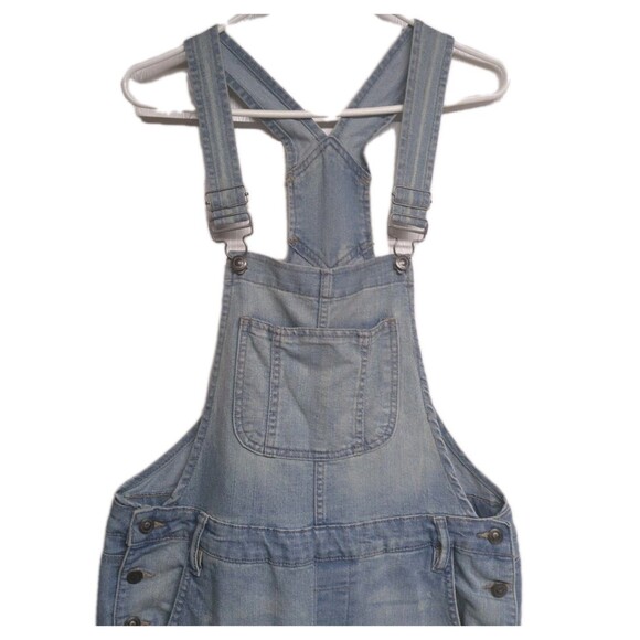 LEI Overall Denim Y2K Juniors Medium Light Wash Faded Laps Overall Blue M VTG - Picture 5 of 13